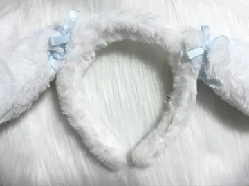 산리오 시나몬 시나모롤 머리띠 스카이블루 리본
