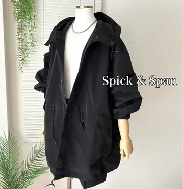 Spick & Span 발수 스노우 카모 후드티 코트 마운틴 후드티 블랙
