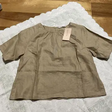 사자비 애프터눈 티 린넨 100% 블라우스 개더 5800엔