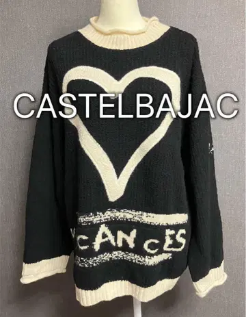 레어 CASTELBAJAC 까스텔바작 니트 스웨터 자수 블랙
