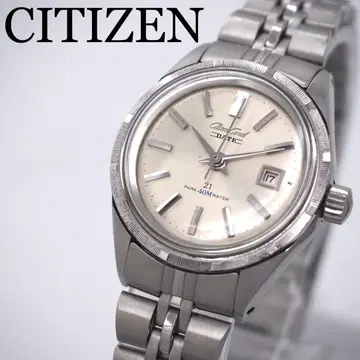 672 CITIZEN 여성용 수동 와인딩 시계 캐롤 데이트 실버