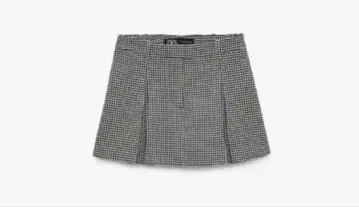 zara 깅엄 체크 플리츠 미니 스커트 치마바지