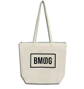 BMSG 로고 지퍼 토트백 아쿠아