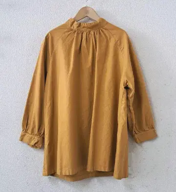 Sunvalley 옥스 스탠드 롱 블라우스 메이플 오렌지