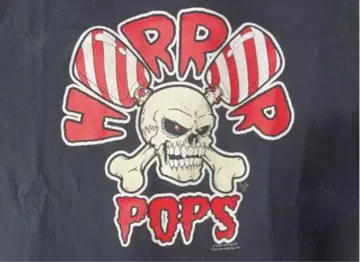 빈티지 HORROR POPS 밴딩 T 셔츠 델타