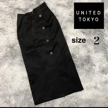 UNITED TOKYO 사이드 버튼 롱 스커트 블랙 2