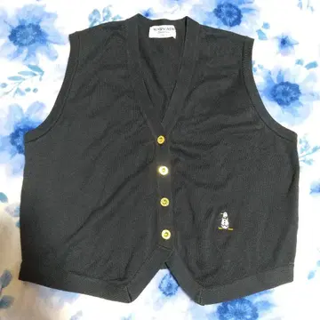 munsingwear 골프웨어 골드 컬러 버튼 얇은 소재 베스트