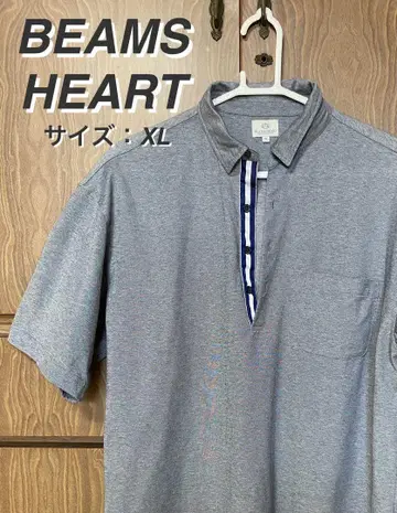 [ 새상품 미사용 ] BEAMS HEART 반팔 피케 셔츠 XL 그레이