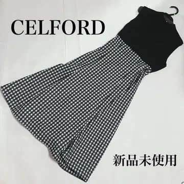 [택 포함 미사용 새상품] CELFORD 니트 콤비 원피스
