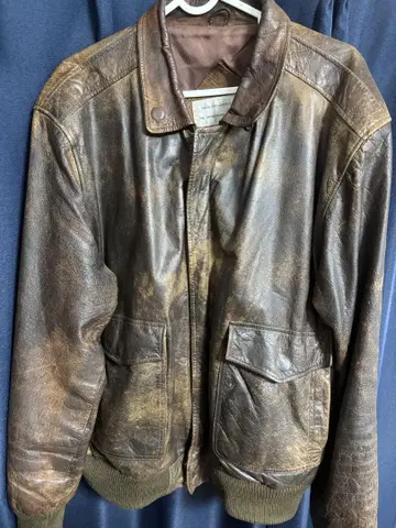 초레어! 단장 극 80s 90s 브라운 가죽 자켓