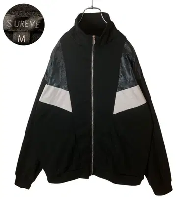 굿 디자인 구제 의류 페이즐리 무늬 블랙 저리 트랙 자켓 루즈핏