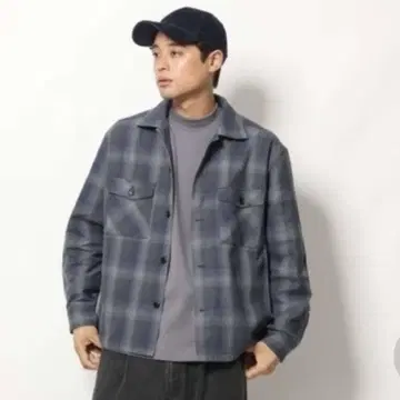 [ 새상품급 ] a.v.v 체크 무늬 CPO 와이드 데님 자켓 남성용 M