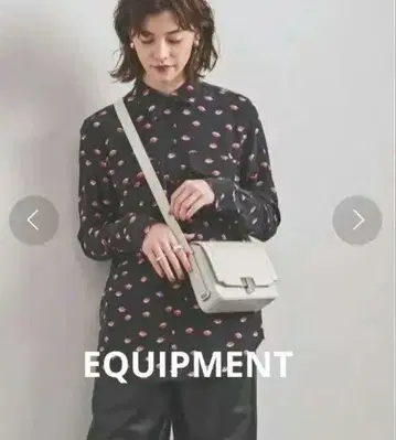 [실크 100%] EQUIPMENT (에키푸몬) SLIM 립 셔츠 블랙