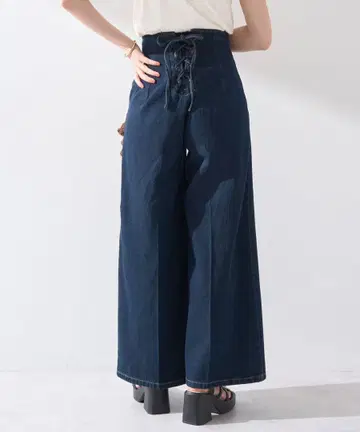 프론트 ZIP 백 레이스업 데님
