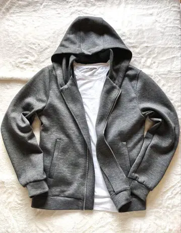 미사용 새상품급 ZARA 그레이 후드 부착 집업 디자인 자켓 가을