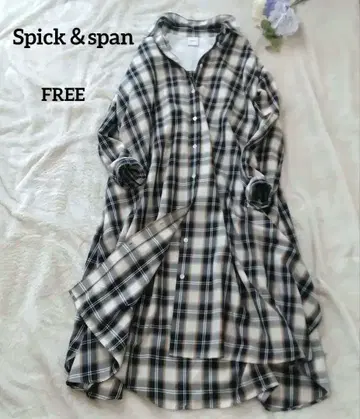 Spick & Span 스픽 앤 스팬 체크 셔츠 롱 원피스