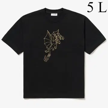 라코스테 x 고질라 T셔츠 블랙 5 L LACOSTE GODZILLA