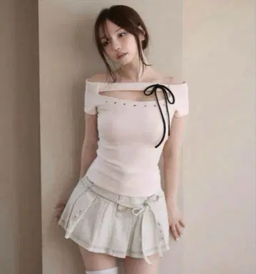 andmary Dada ribbon tops 핑크