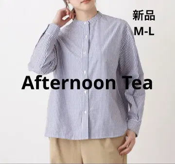 [새상품] 애프터눈 티 이지케어 스트라이프 블라우스 M-L 사이즈