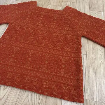70s 자카드 셔닐 파일 상의 풀오버 빈티지