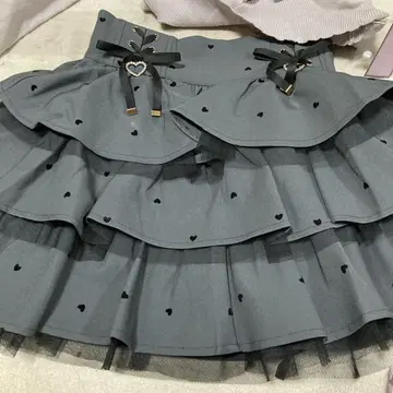 로지타 그레이 하트 무늬 프릴 미니 스커트