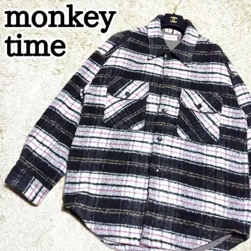 monkey time SHAGGY CHECK 셔츠 블루종 자켓
