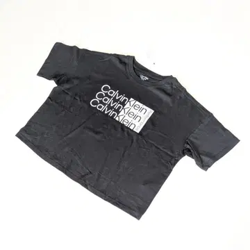 Calvin Klein S 블랙 크루넥 심플 디자인 로고 셔츠