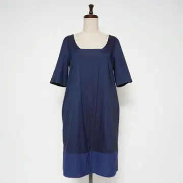 Cotelac 스퀘어넥 하프 슬리브 원피스 파랑 사이즈0*CD865