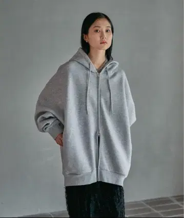 LEPSIM 후드티 퍼프 에어 ZIPBIG 후디 탑 그레이