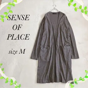 [ SENSE OF PLACE ] 버튼리스 롱 가디건(M) 그레이