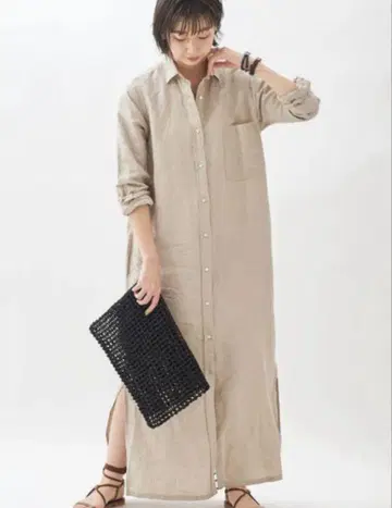 plage 플라주 린넨 Linen 셔츠 원피스 38