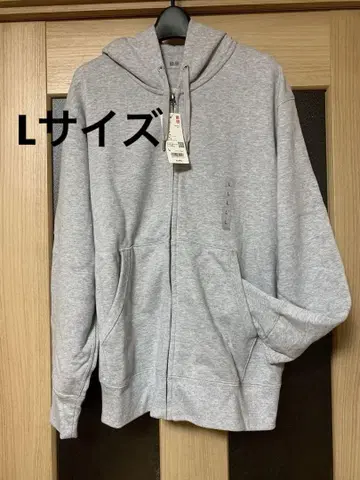 유니클로 그레이 후드 부착 후드티 L