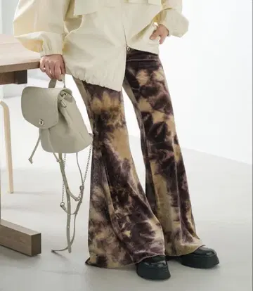 kastane 타이다이 패턴 벨로아 튤 팬츠