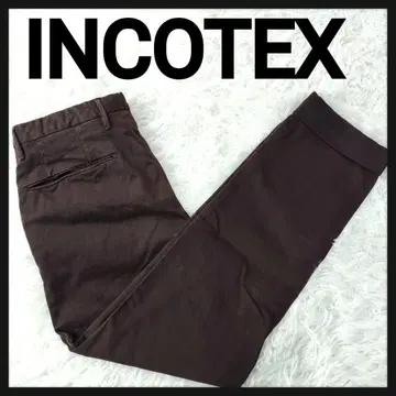 [ 레어 컬러 ] 인코텍스 컴포트 드레스 치노 팬츠 더블 밑단 브라운