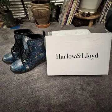 Harlow & Lloyd 꽃과 새 프린트 부츠 약 22.5cm
