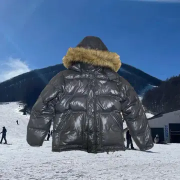 PENFIELD 그레이 블랙 퍼 후드 다운 자켓