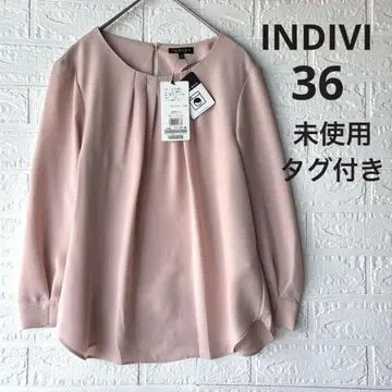 [ 미사용 택 포함 ] INDIVI 인디비 턱 블라우스 풀오버