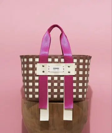차오패닉 바이컬러 니트 바스켓백 브라운