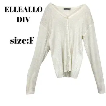 ELLEALLO DiV 가디건 상의 니트 화이트 냉방병 예방 자외선