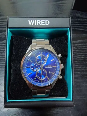 3588 WIRED 손목시계 와이어드 크로노그래프 데이트 네이비