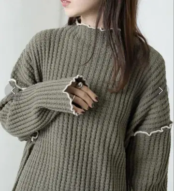 프릭스스토어 와플 메로우 하이넥 니트 올리브