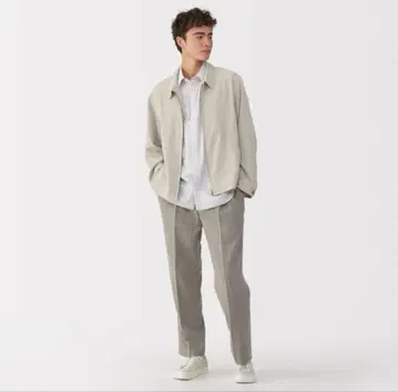 무지 라보 트리아세테이트 혼방 집업 블루종 M 라이트 베이지