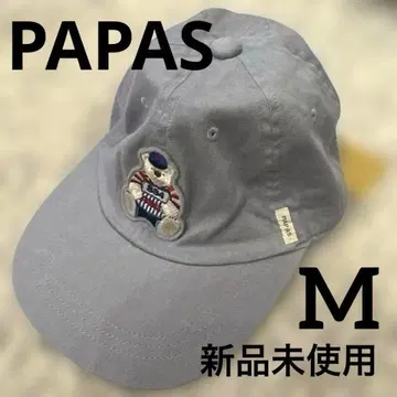 PAPAS 파파스 캡 모자 남성용 블루 테디베어 미사용 새상품