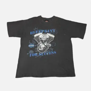 할리데이비슨 usa제 90s 엔진 T셔츠 블랙 페이드