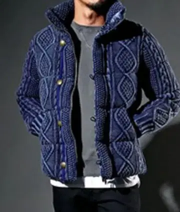 새상품급 인디고 니트 다운 자켓 점퍼