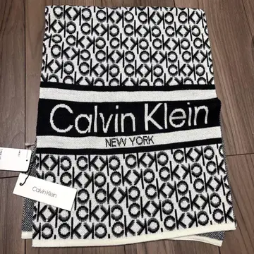 Calvin Klein 니트 머플러 블랙/화이트