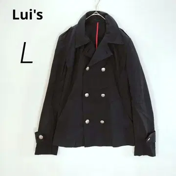 H9054 [ Lui's ] 코튼 트렌치코트 블랙 더블 미들 기장