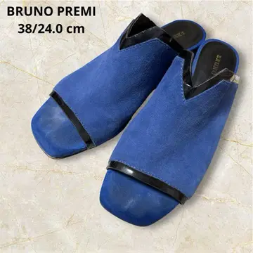 BRUNO PREMI 스웨이드 뮬 스퀘어토 블루 38/24cm