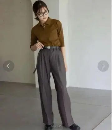 SLOBE IENA 투 턱 트라우저 36 베이지