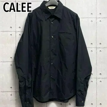 CALEE 칼리 모노그램 패턴 자수 로고 긴팔 셔츠 블랙 M
